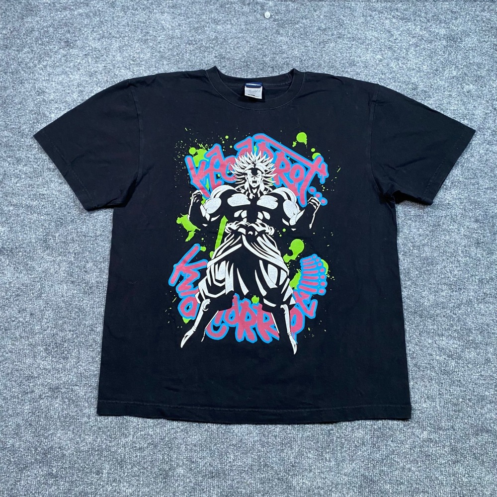 Cospa Dragon Ball Z Broly Graphic T-Shirt Mens XL Black Graffiti Anime Tee